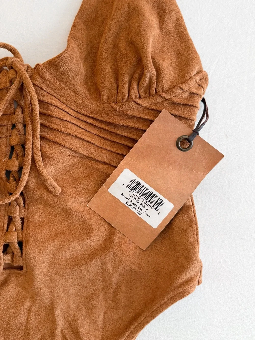 NWT Frankies Bikinis x Bella Hadid Barrel Suede One Piece Bikini